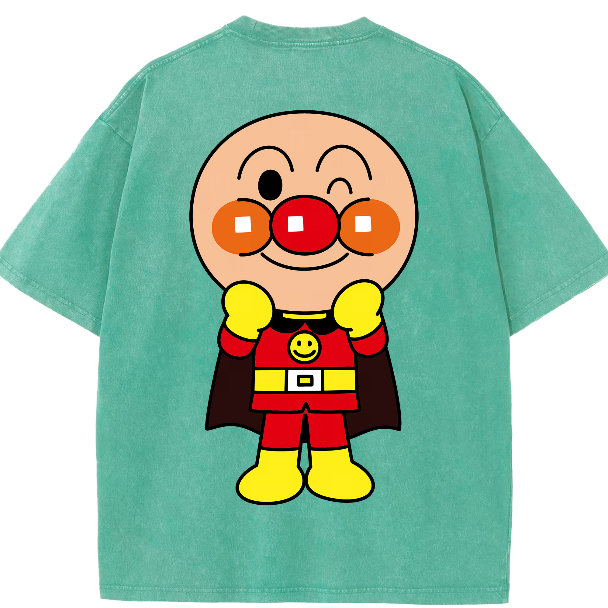 （画像用） アンパンマン Anpanman 綿100% ヴィンテージ風 半袖Tシャツ（背面プリント）